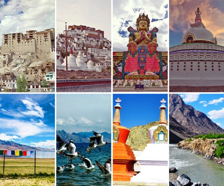 Leh Ladakh Tourist Places लेह लद्दाख में घूमने की जगह बर्फीली चोटियां झील नदियां वन्य जीवन